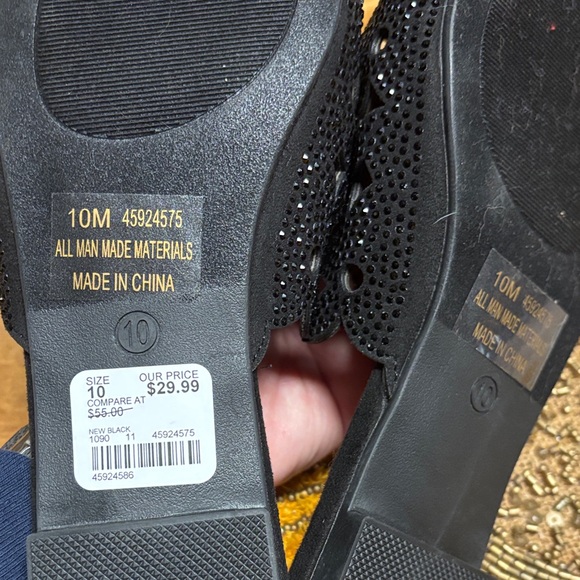 Caparros Black Floral Cutout Mules - Picture 8 of 9